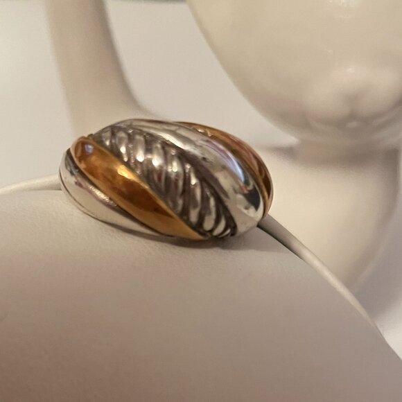 Brighton Tapered Band Ring in Gold and Silver - Picture 2 of 5